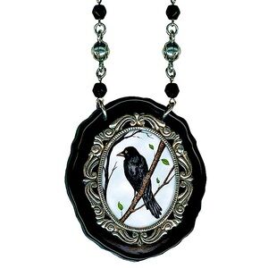 NECKLACE - CROW RETROLITE LAYERED OVAL